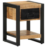 vidaXL Nachtkastje 35x34x45 cm massief ruw mangohout