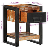 vidaXL Nachtkastje 35x34x45 cm massief ruw mangohout