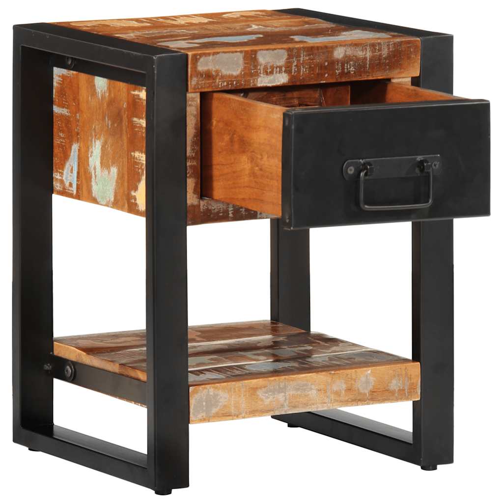 vidaXL Nachtkastje 35x34x45 cm massief ruw mangohout