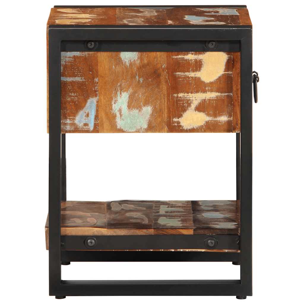 vidaXL Nachtkastje 35x34x45 cm massief ruw mangohout
