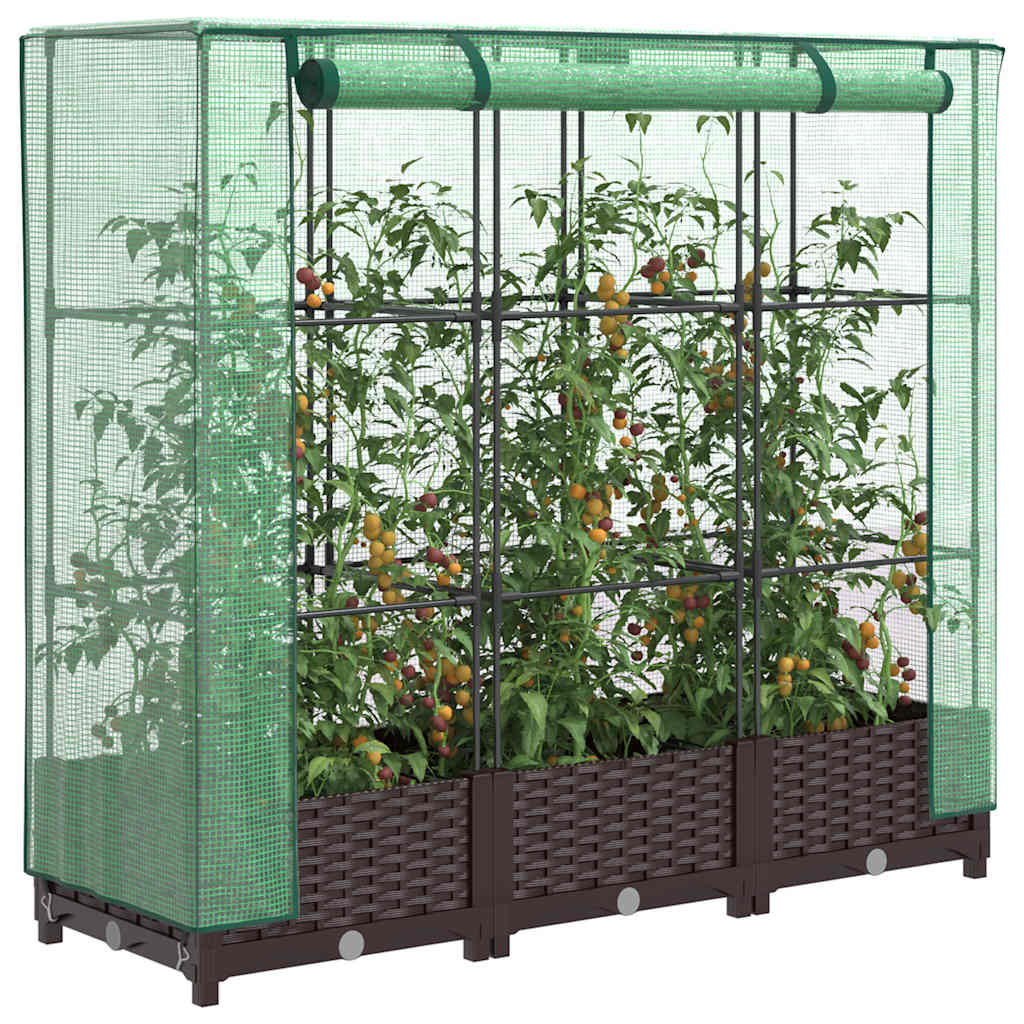 vidaXL Plantenbak verhoogd met kashoes 40x40x123 cm rattanlook