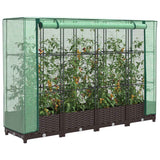 vidaXL Plantenbak verhoogd met kashoes 40x40x123 cm rattanlook
