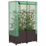 vidaXL Plantenbak verhoogd met kashoes 40x40x123 cm rattanlook