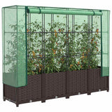 vidaXL Plantenbak verhoogd met kashoes 40x40x123 cm rattanlook