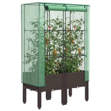 vidaXL Plantenbak verhoogd met kashoes 40x40x140 cm rattanlook
