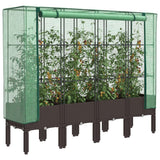 vidaXL Plantenbak verhoogd met kashoes 40x40x140 cm rattanlook