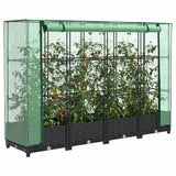 vidaXL Plantenbak verhoogd met kashoes 40x40x123 cm rattanlook