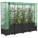 vidaXL Plantenbak verhoogd met kashoes 40x40x123 cm rattanlook