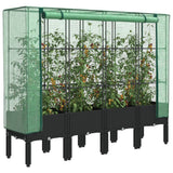 vidaXL Plantenbak verhoogd met kashoes 40x40x140 cm rattanlook