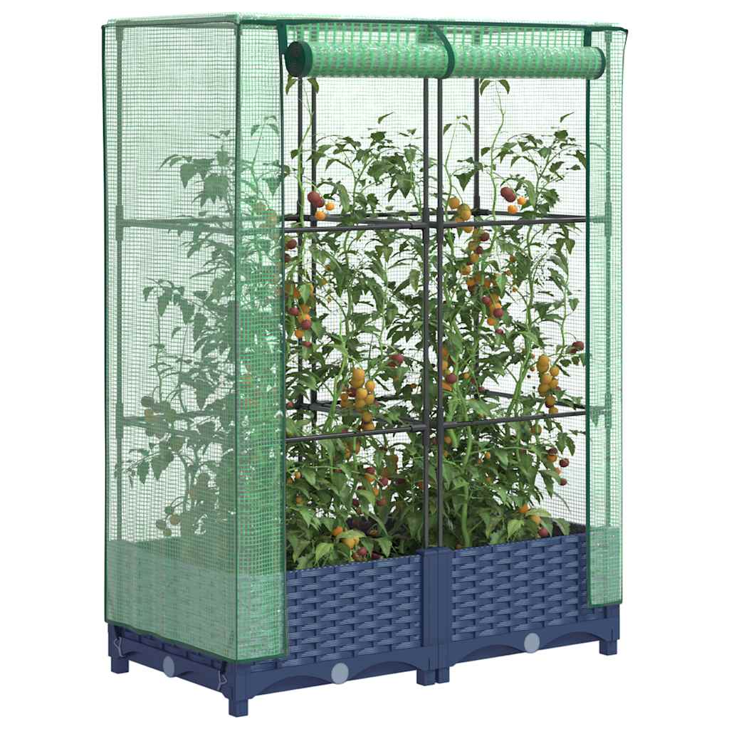 vidaXL Plantenbak verhoogd met kashoes 40x40x123 cm rattanlook