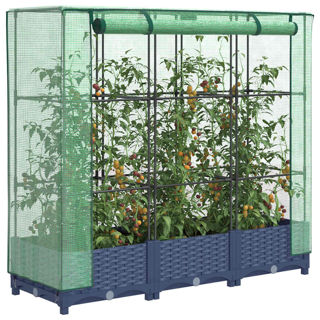 vidaXL Plantenbak verhoogd met kashoes 40x40x123 cm rattanlook