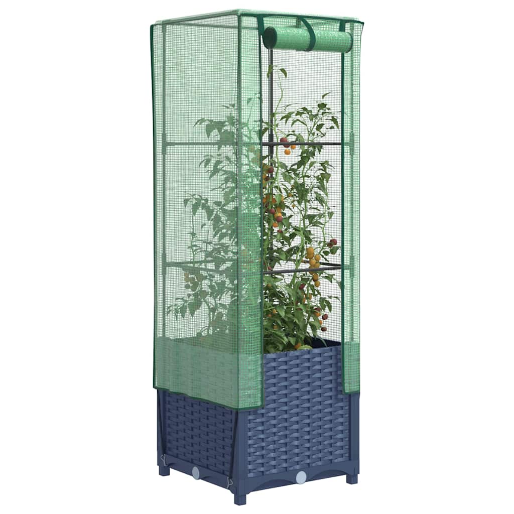 vidaXL Plantenbak verhoogd met kashoes 40x40x123 cm rattanlook