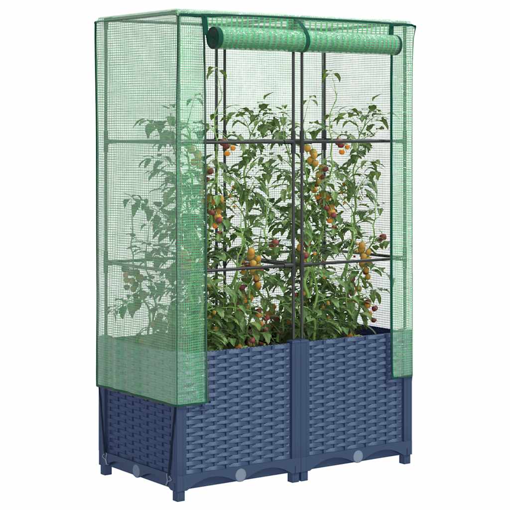 vidaXL Plantenbak verhoogd met kashoes 40x40x123 cm rattanlook