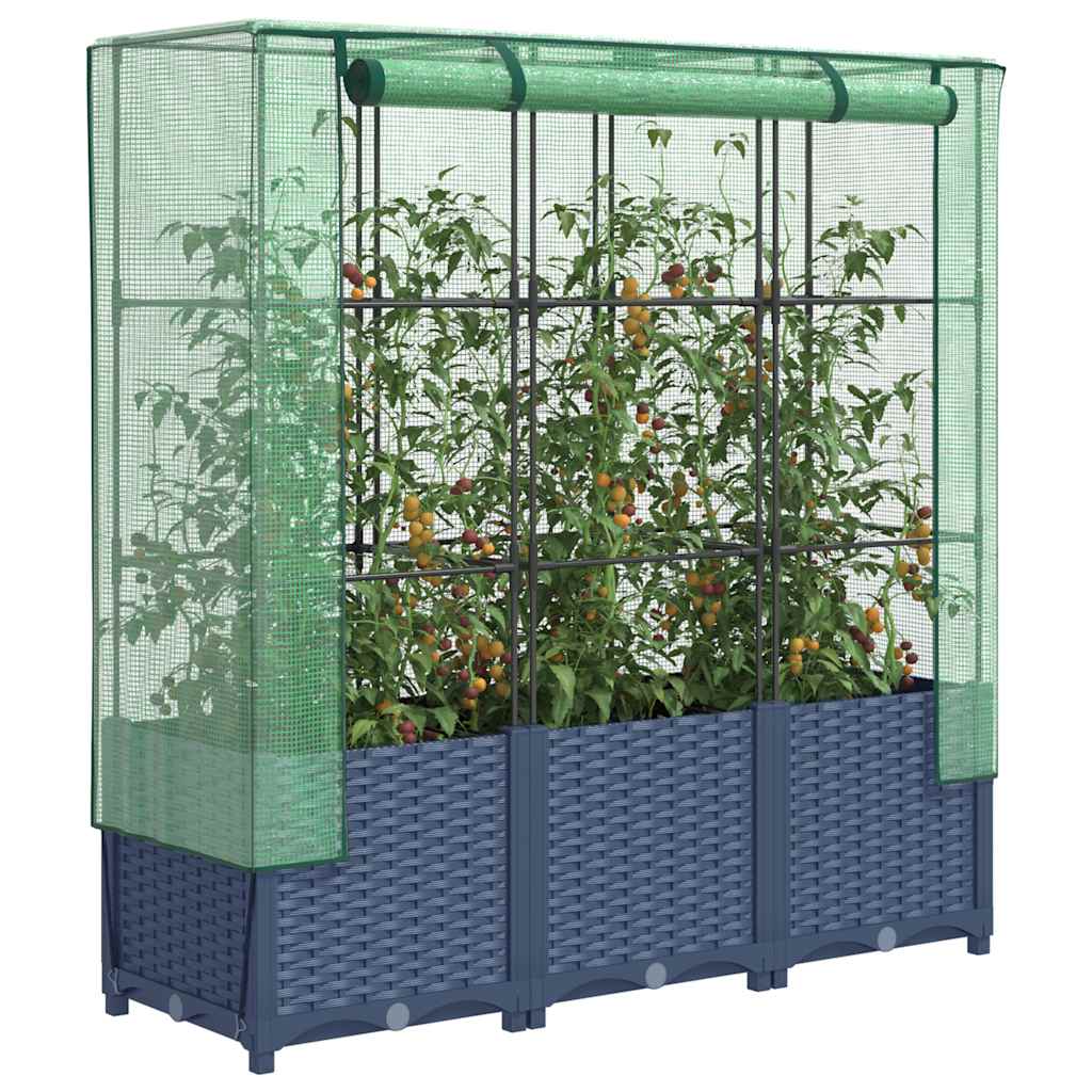 vidaXL Plantenbak verhoogd met kashoes 40x40x123 cm rattanlook