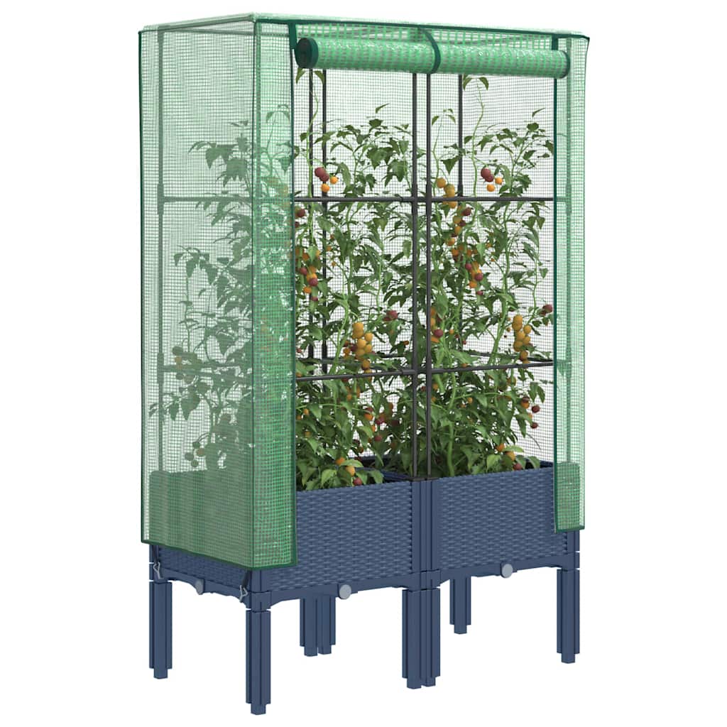 vidaXL Plantenbak verhoogd met kashoes 40x40x140 cm rattanlook