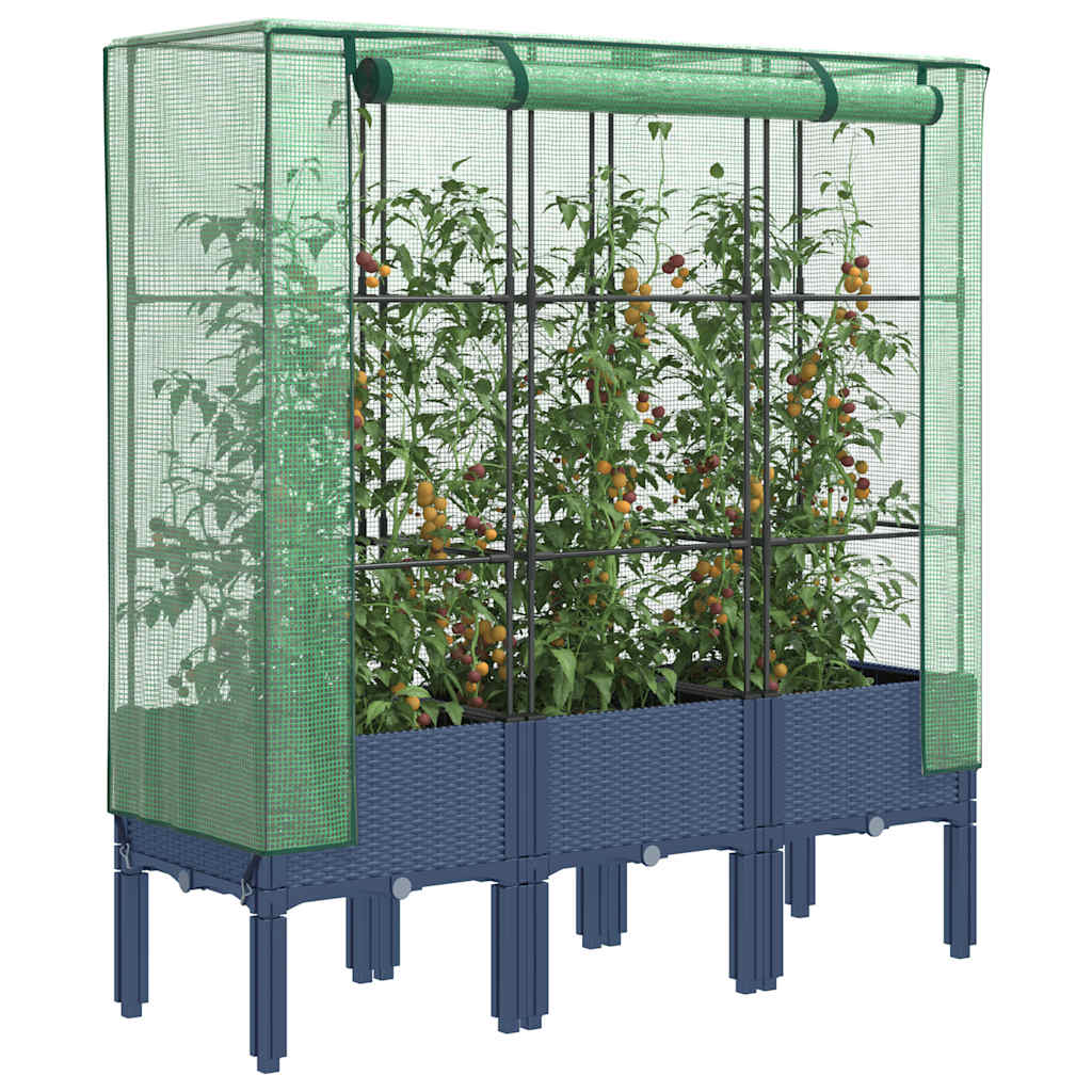 vidaXL Plantenbak verhoogd met kashoes 40x40x140 cm rattanlook