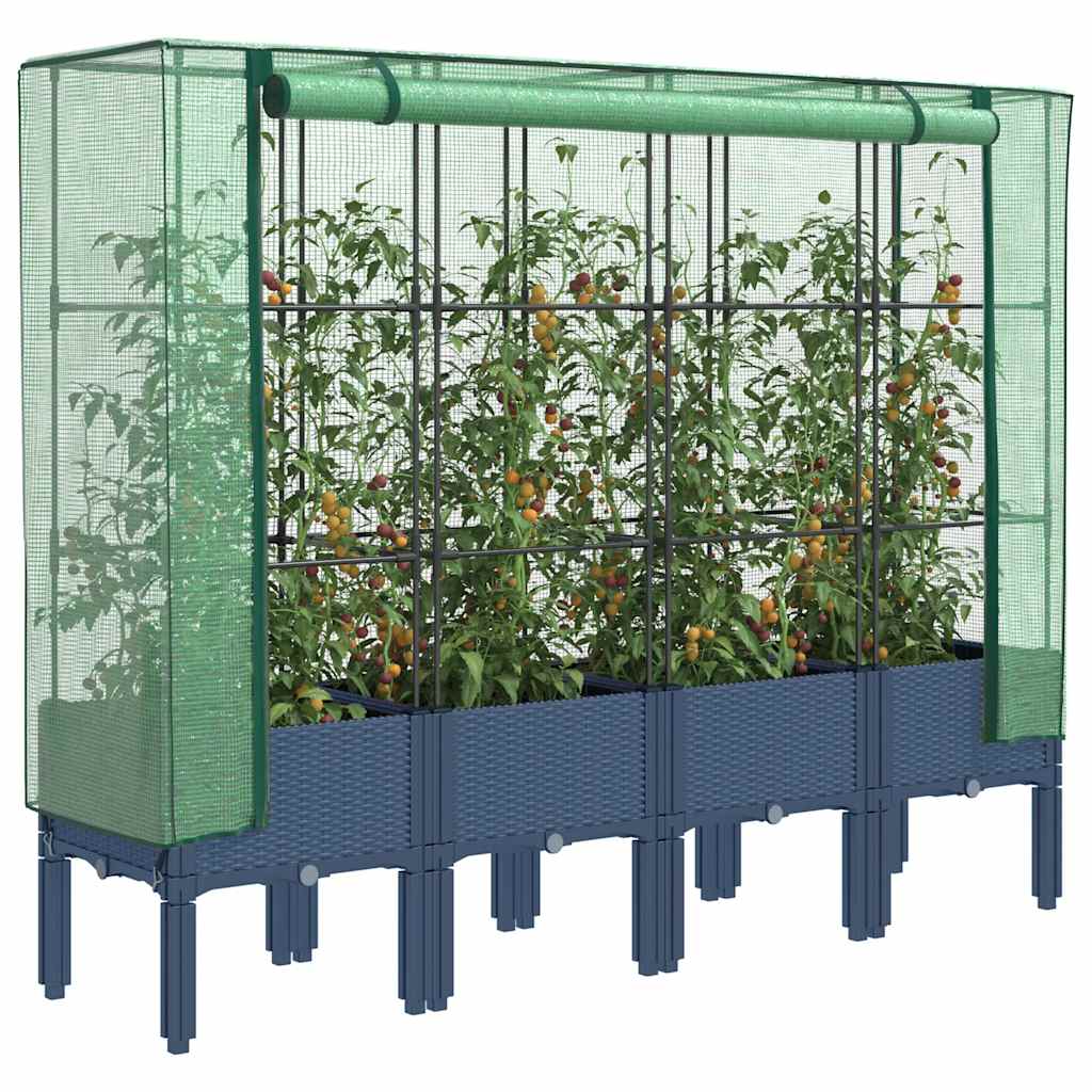 vidaXL Plantenbak verhoogd met kashoes 40x40x140 cm rattanlook