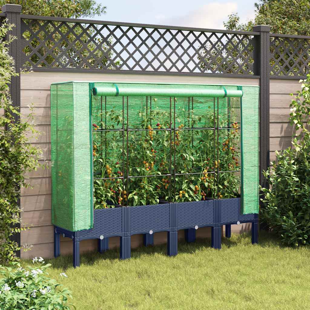 vidaXL Plantenbak verhoogd met kashoes 40x40x140 cm rattanlook