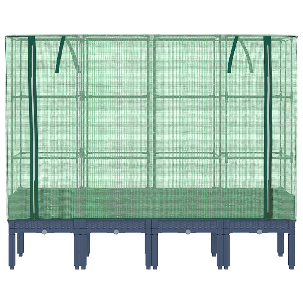 vidaXL Plantenbak verhoogd met kashoes 40x40x140 cm rattanlook