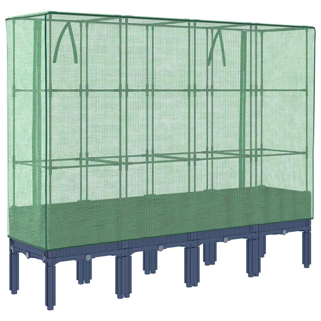 vidaXL Plantenbak verhoogd met kashoes 40x40x140 cm rattanlook