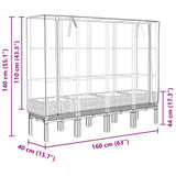vidaXL Plantenbak verhoogd met kashoes 40x40x140 cm rattanlook
