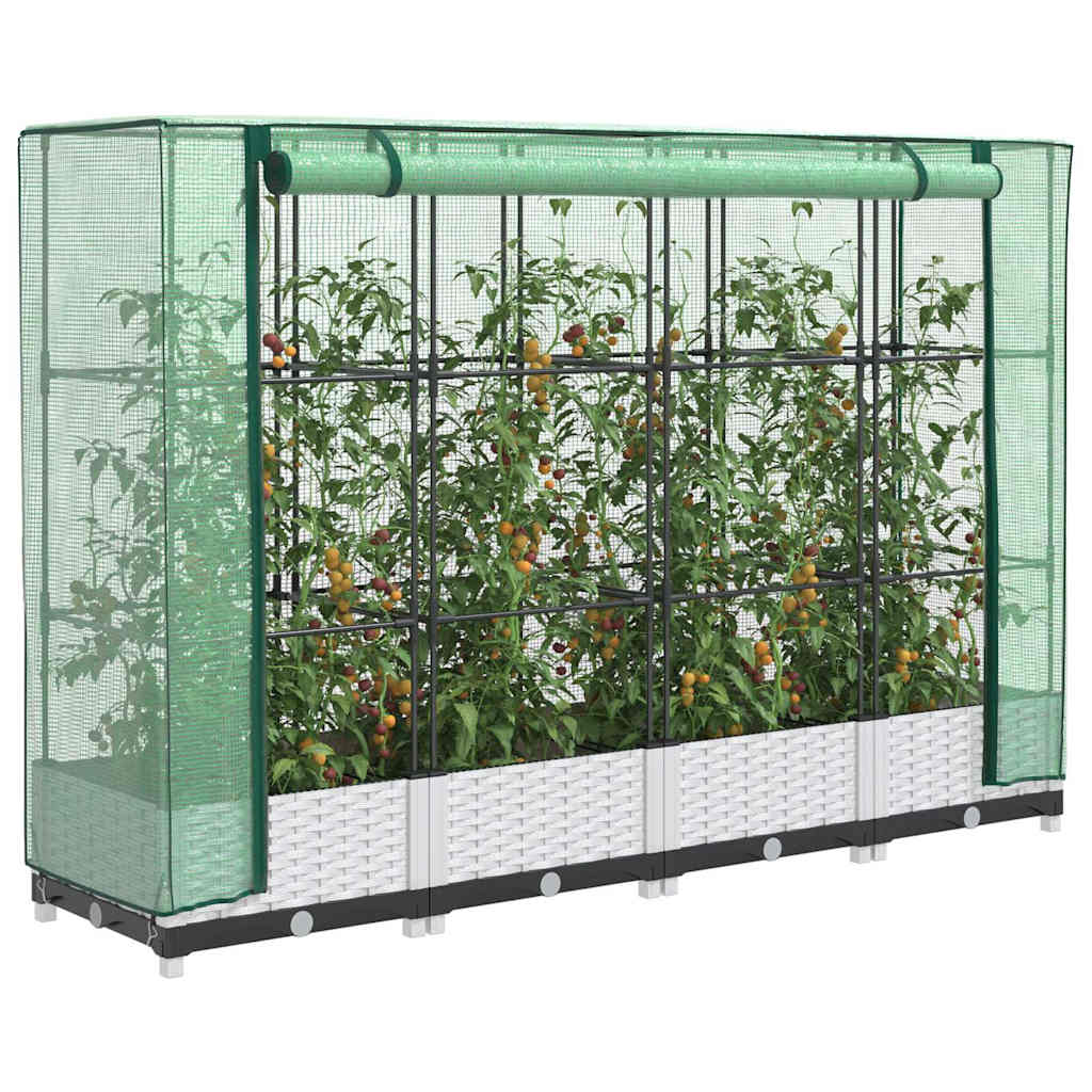 vidaXL Plantenbak verhoogd met kashoes 40x40x123 cm rattanlook