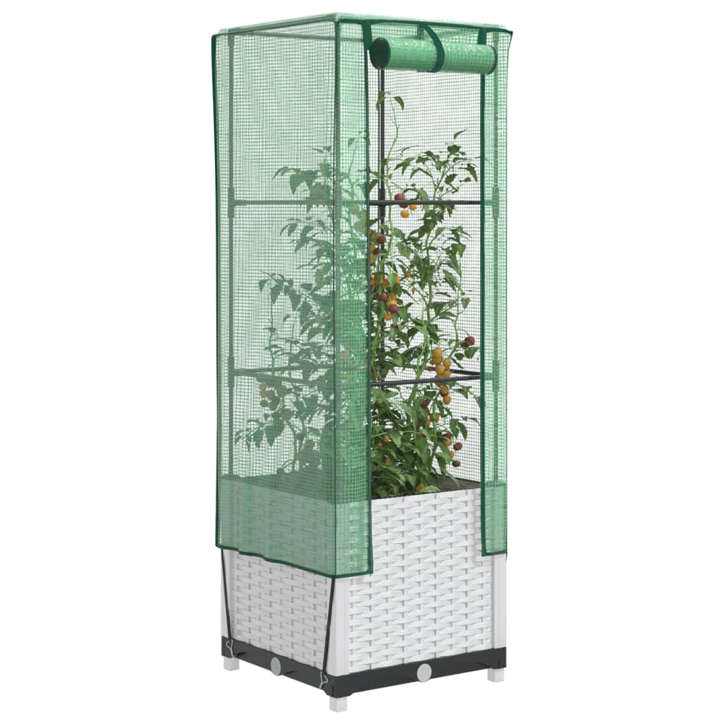 vidaXL Plantenbak verhoogd met kashoes 40x40x123 cm rattanlook