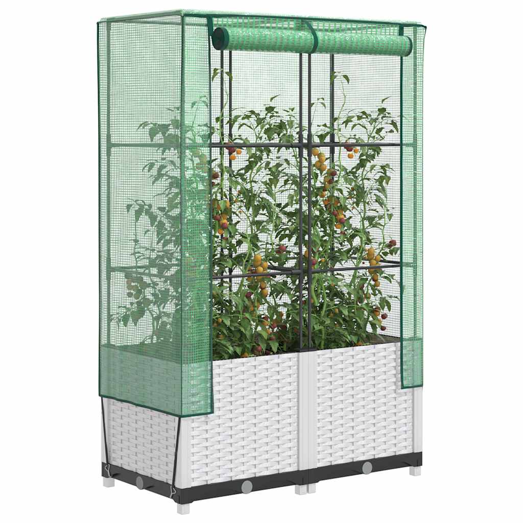 vidaXL Plantenbak verhoogd met kashoes 40x40x123 cm rattanlook