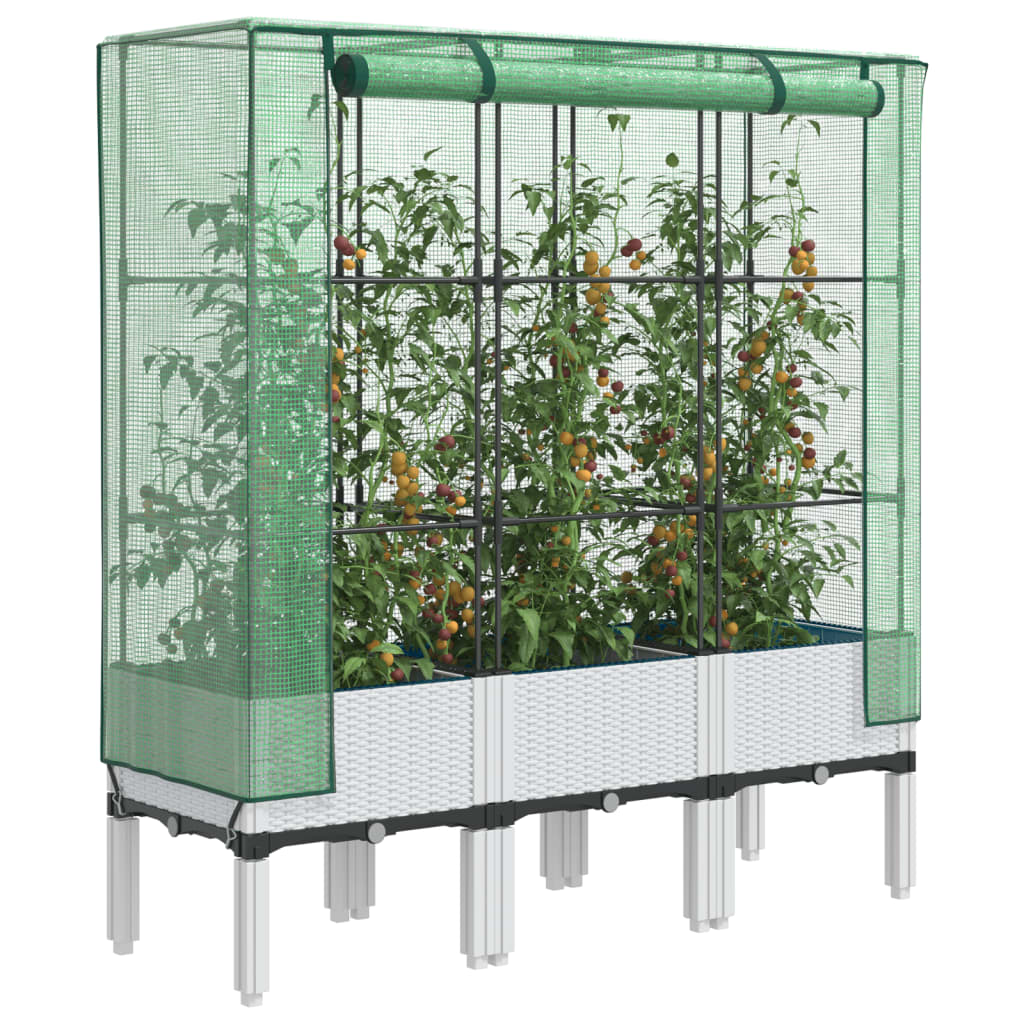 vidaXL Plantenbak verhoogd met kashoes 40x40x140 cm rattanlook