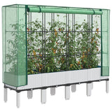 vidaXL Plantenbak verhoogd met kashoes 40x40x140 cm rattanlook