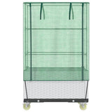 vidaXL Raised Planter with Cover and Wheels 80x50x182 cm Rattan Look