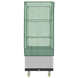 vidaXL Raised Planter with Cover and Wheels 80x50x182 cm Rattan Look