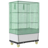 vidaXL Raised Planter with Cover and Wheels 80x50x182 cm Rattan Look