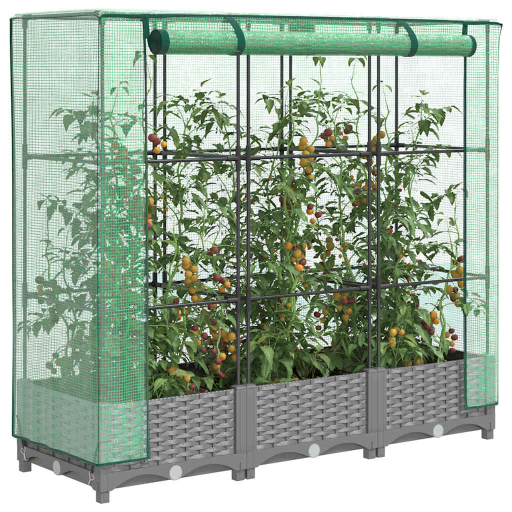 vidaXL Plantenbak verhoogd met kashoes 40x40x123 cm rattanlook