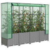 vidaXL Plantenbak verhoogd met kashoes 40x40x123 cm rattanlook