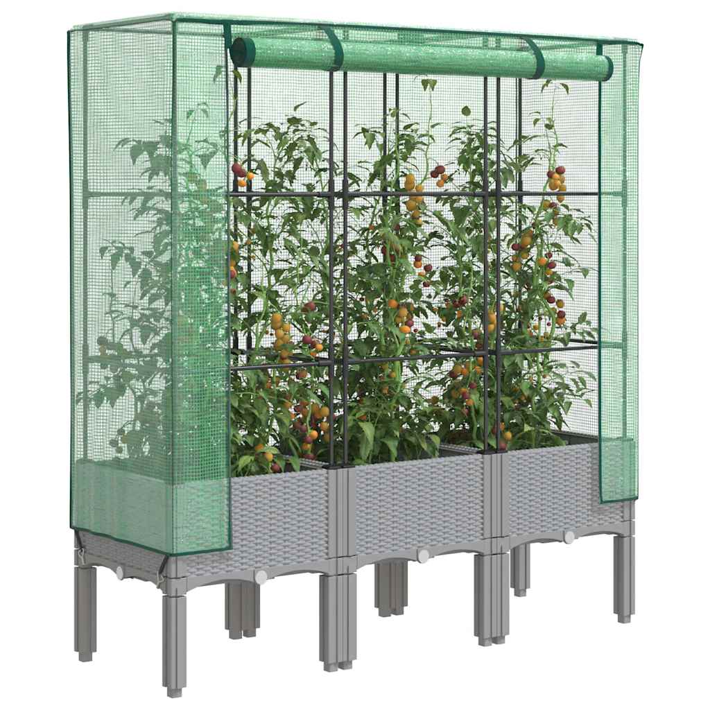 vidaXL Plantenbak verhoogd met kashoes 40x40x140 cm rattanlook