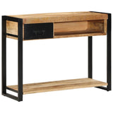 vidaXL Console table 100x35x75 cm solid rough mango wood