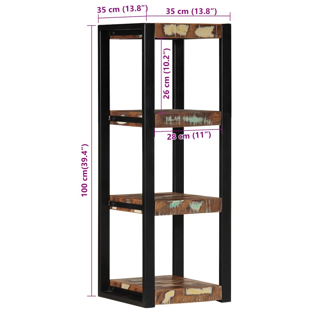 vidaXL Wandschap 35x35x100 cm massief ruw mangohout