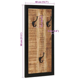 vidaXL Coat Rack 40x2x80 cm Solid Rough Mango Wood