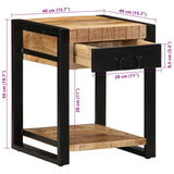 vidaXL Bijzettafel 40x40x50 cm massief ruw mangohout