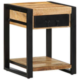 vidaXL Bijzettafel 40x40x50 cm massief ruw mangohout