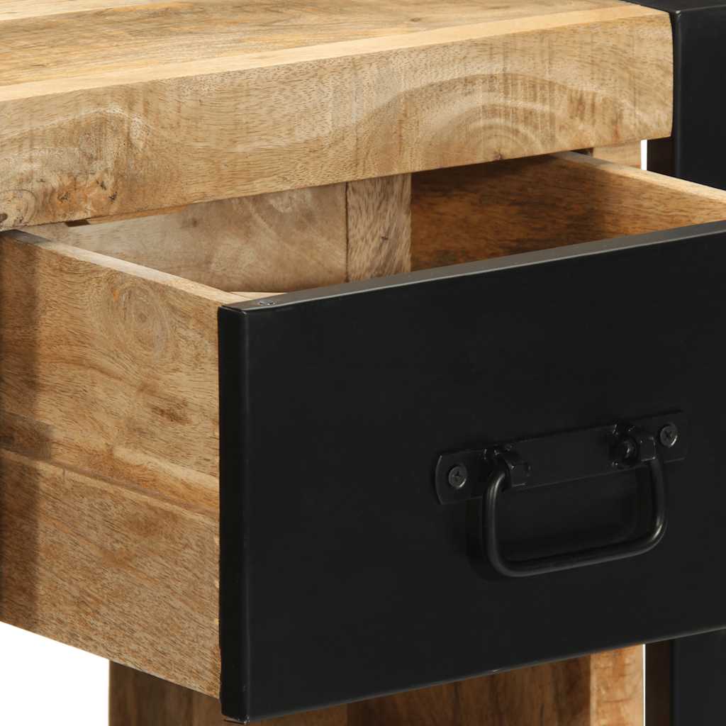 vidaXL Nachtkastje 40x35x40 cm massief ruw mangohout
