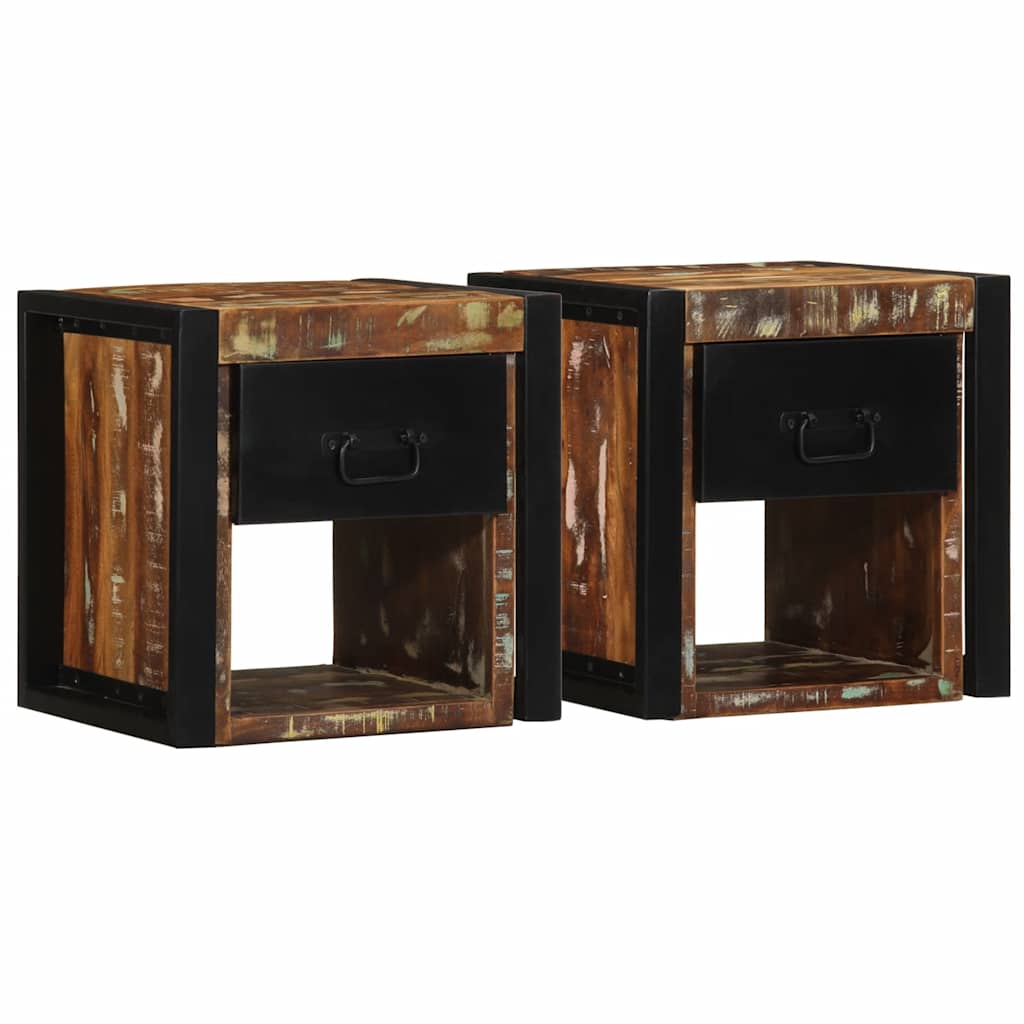 vidaXL Nachtkastje 40x35x40 cm massief ruw mangohout