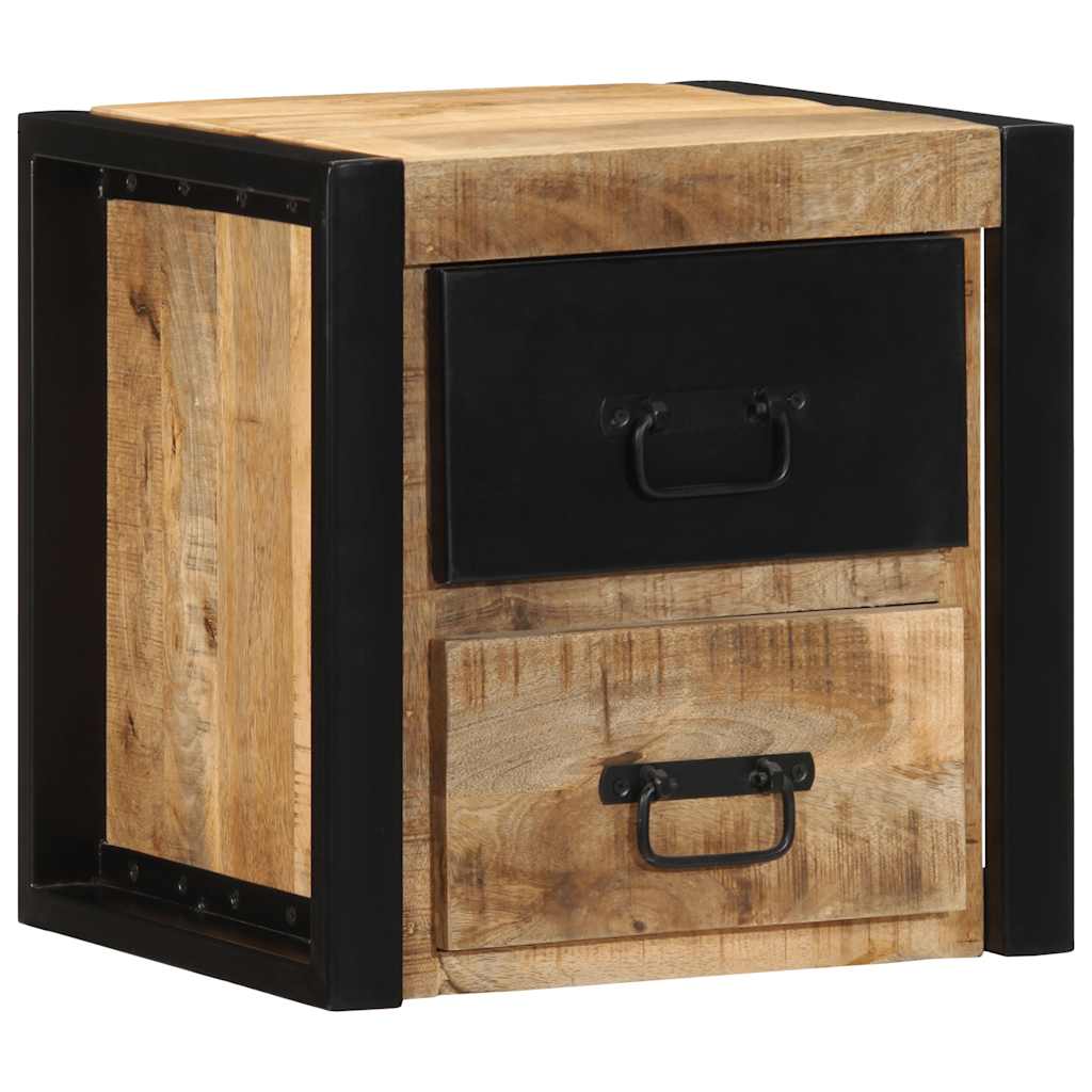 vidaXL Nachtkastje 40x35x40 cm massief ruw mangohout