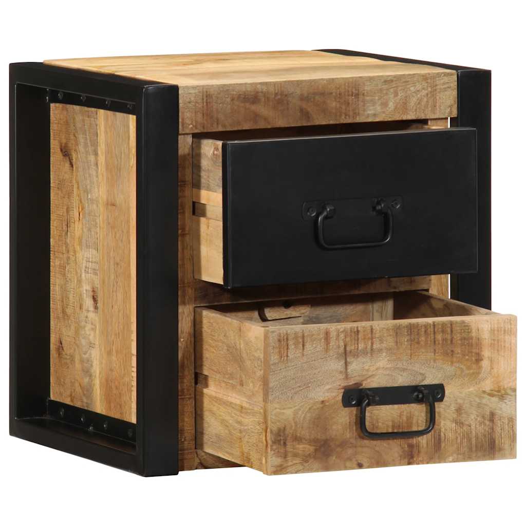 vidaXL Nachtkastje 40x35x40 cm massief ruw mangohout