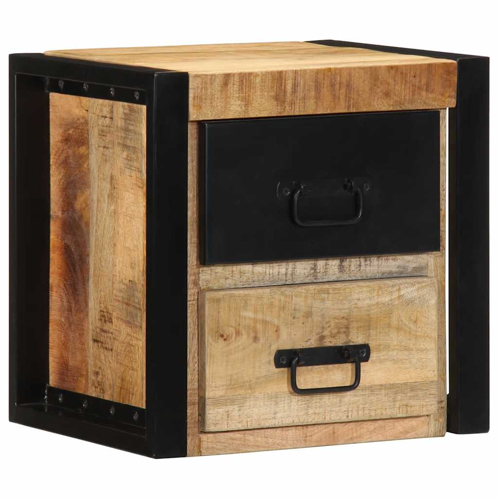 vidaXL Nachtkastje 40x35x40 cm massief ruw mangohout