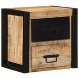 vidaXL Nachtkastje 40x35x40 cm massief ruw mangohout