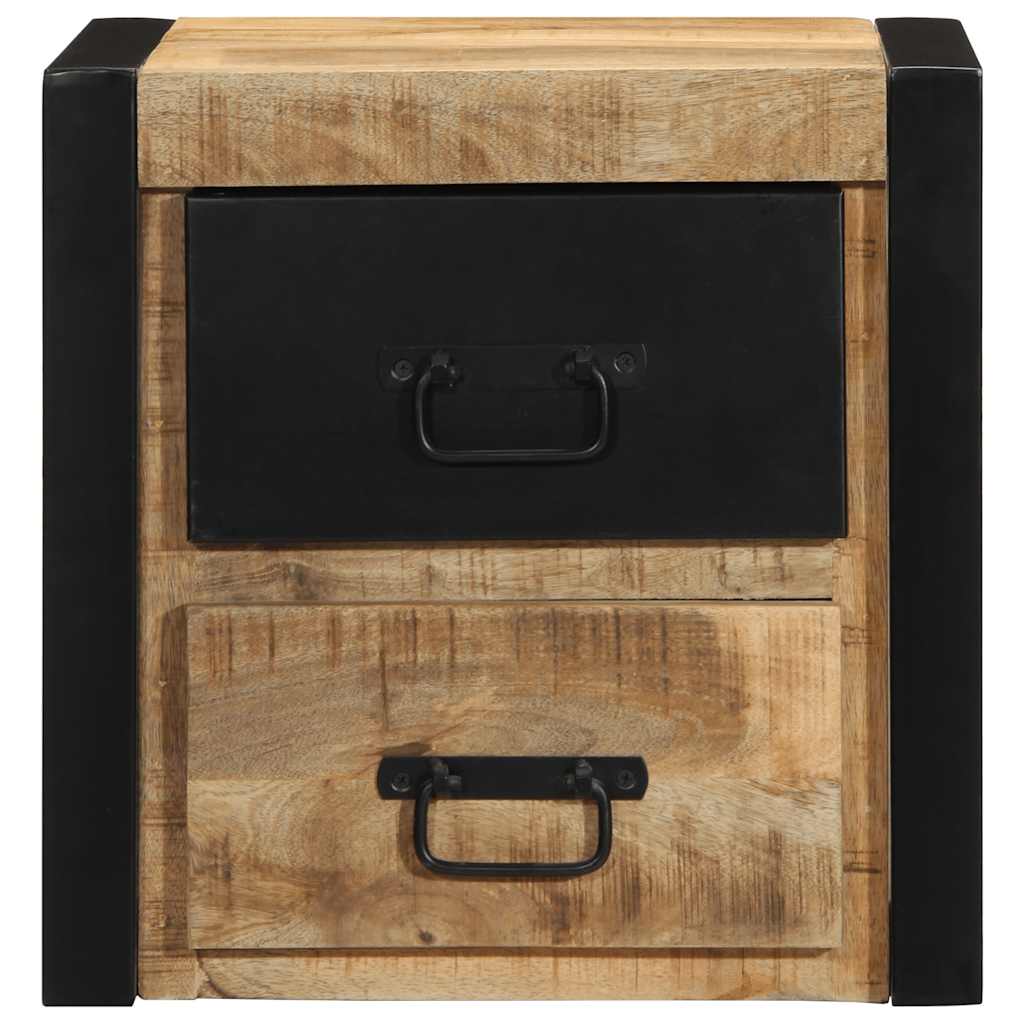 vidaXL Nachtkastje 40x35x40 cm massief ruw mangohout