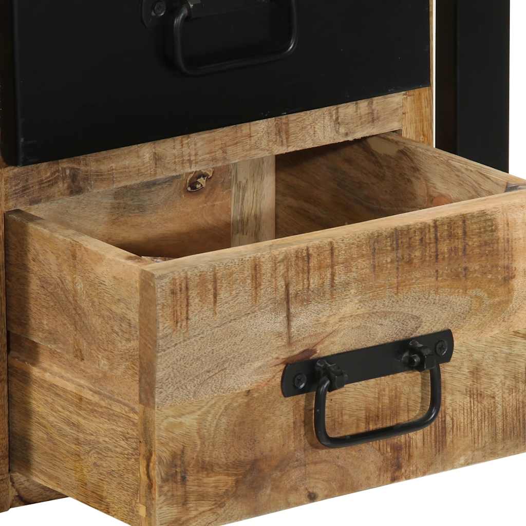 vidaXL Nachtkastje 40x35x40 cm massief ruw mangohout