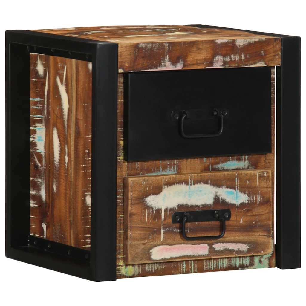 vidaXL Nachtkastje 40x35x40 cm massief ruw mangohout